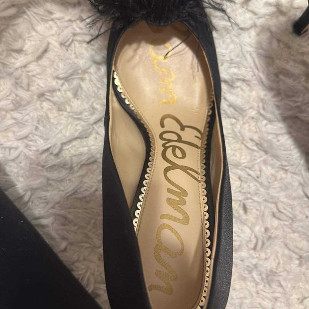 Sam Edelman Black Feather Embellished Heels - Picture 5 of 7